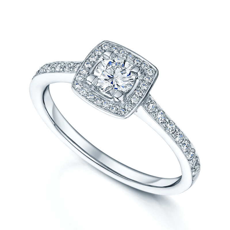 Berry Clusters Rings Berry's Platinum Brilliant Cut Diamond Halo Cluster Ring GENG3697-PT