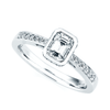 Berry's Platinum Diamond Emerald Cut Rub Over Design Engagement Ring - Berry's Jewellers