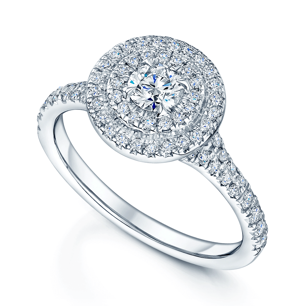 Berry Clusters Rings Berry's Platinum Diamond Double Halo Cluster Engagement Ring