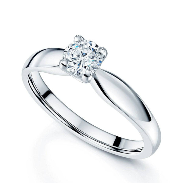 Berry's Platinum GIA Certificated Round Brilliant Cut Diamond Four Claw Set Ring - Berry's Jewellers