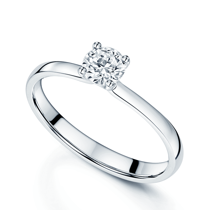 Berry's Platinum GIA Certificated Round Brilliant Cut Diamond Ring With A Four Claw Setting - Berry's Jewellers