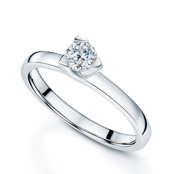 Berry's Platinum GIA Certificated Round Brilliant Cut Diamond Three Corner Claw Ring - Berry's Jewellers