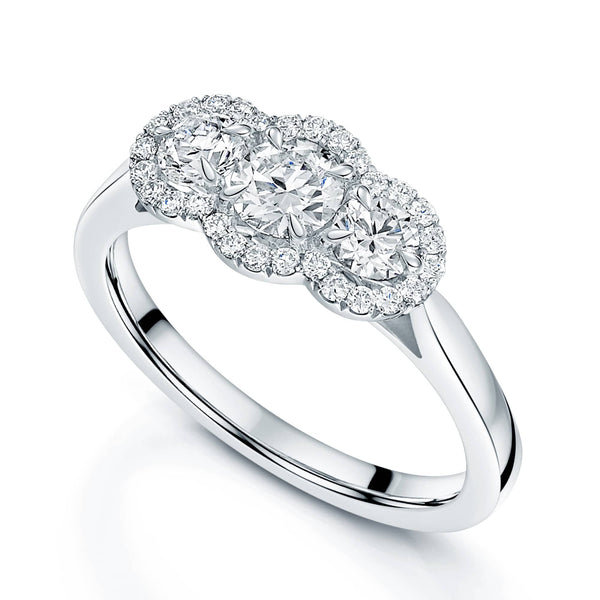 Berry's Platinum GIA Certificated Round Brilliant Cut Diamond Three Stone Ring - Berry's Jewellers