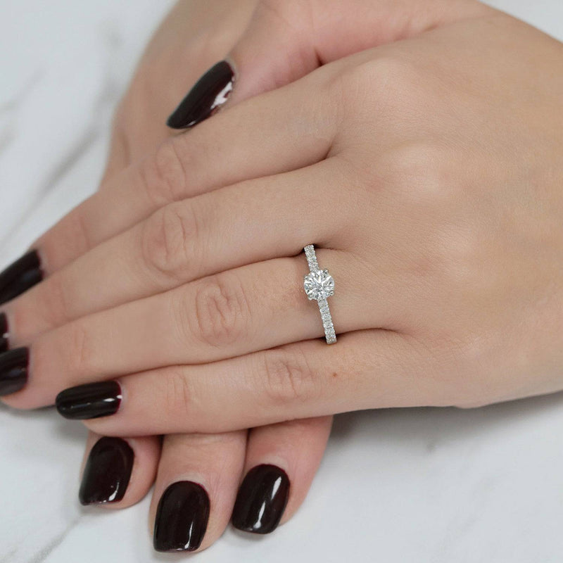 Berry's Platinum GIA Certificated Round Brilliant Diamond Ring With Diamond Set Shoulders - Berry's Jewellers