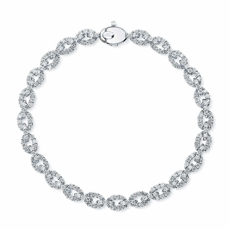 Berry's Platinum Link Design Diamond Set Bracelet - Berry's Jewellers