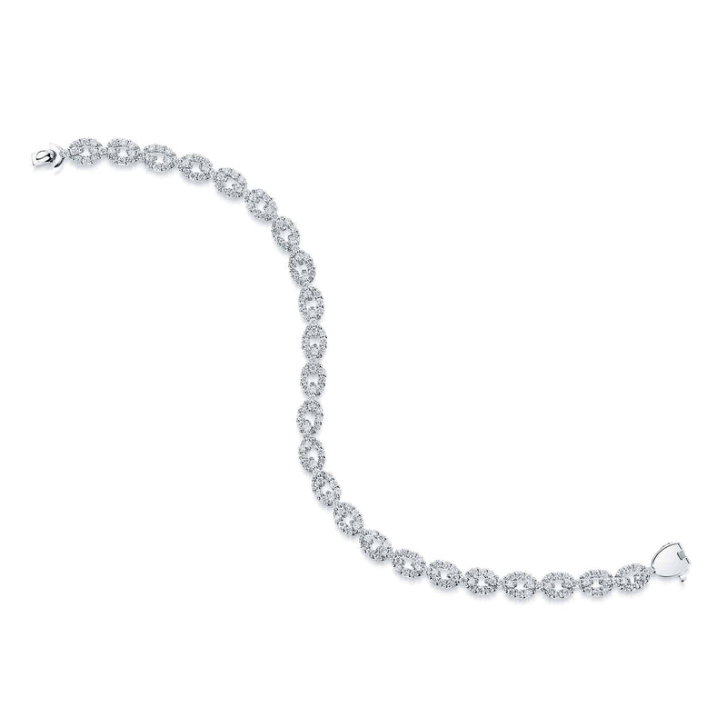 Berry's Platinum Link Design Diamond Set Bracelet - Berry's Jewellers