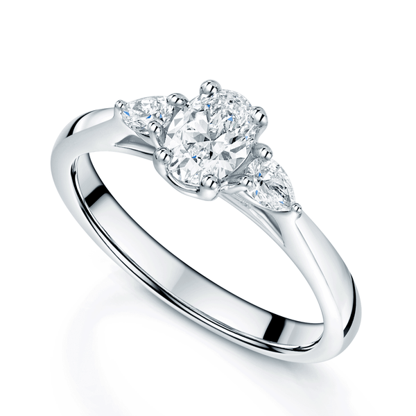 Berry's Platinum Oval & Pear Cut Diamond Three Stone Ring - Berry's Jewellers
