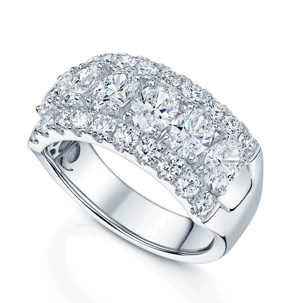 Berry's Platinum Oval & Round Brilliant Cut Diamond Dress Ring - Berry's Jewellers