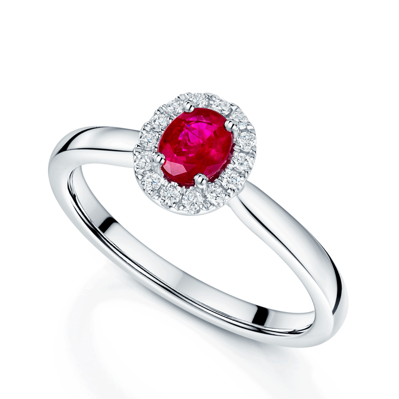Berry Clusters Rings Platinum Oval Ruby And Diamond Cluster Ring