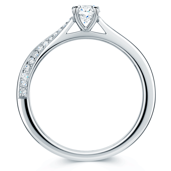 Berry's Platinum Round Brilliant Cut Diamond Ring With Diamond Set Shoulders - Berry's Jewellers