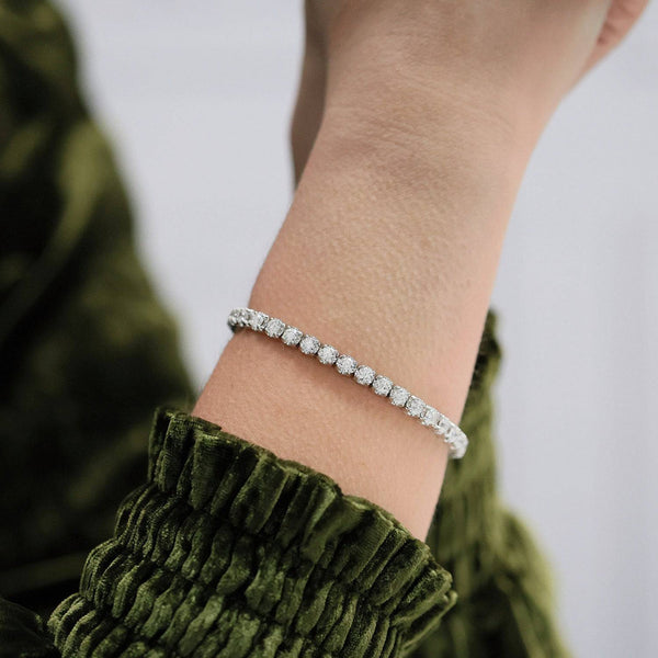 Berry's Platinum Round Brilliant Cut Diamond Tennis Bracelet - Berry's Jewellers