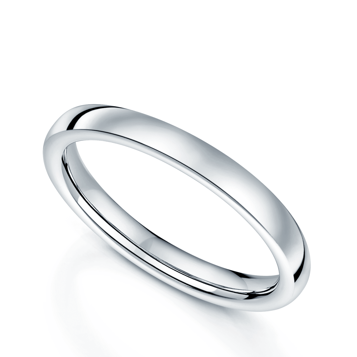 Rounded Ring Platinum Rounded Flat Ladies Wedding Ring
