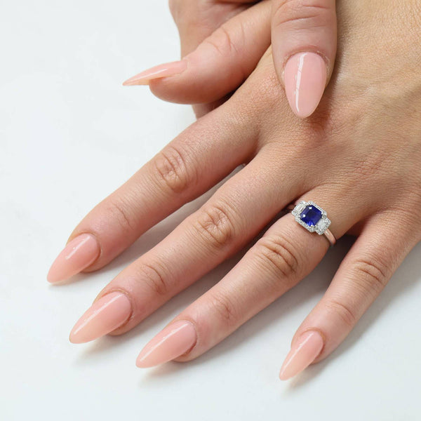 Berry's Platinum Sapphire And Diamond Three Stone Halo Dress Ring - Berry's Jewellers