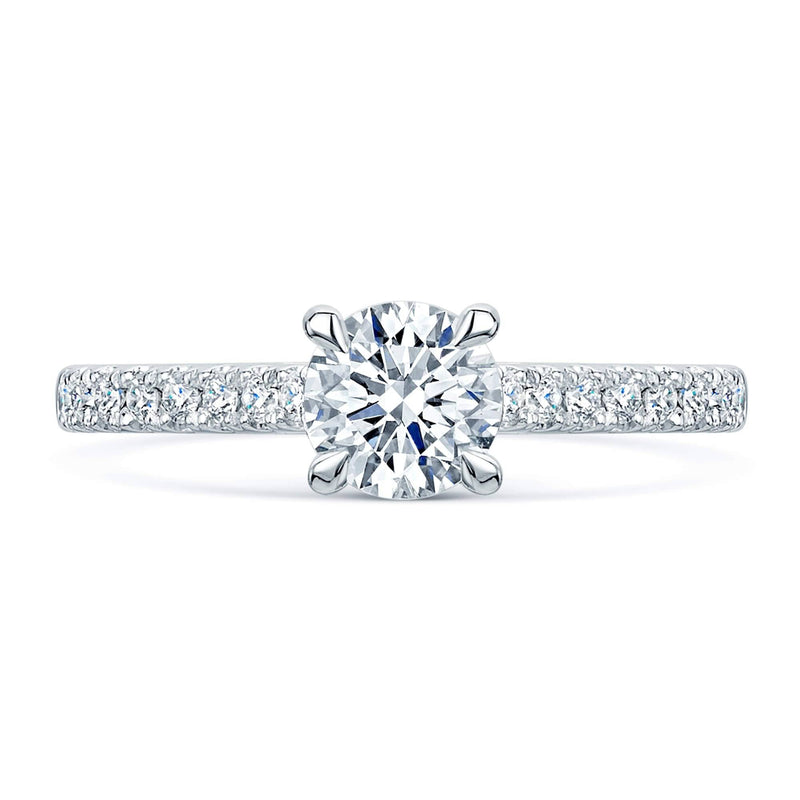 Berry's Simply Solitaire Collection Platinum Set Diamond Solitaire Engagement Ring With Diamond Shoulders GIA Certified 1.00 Carat - Berry's Jewellers