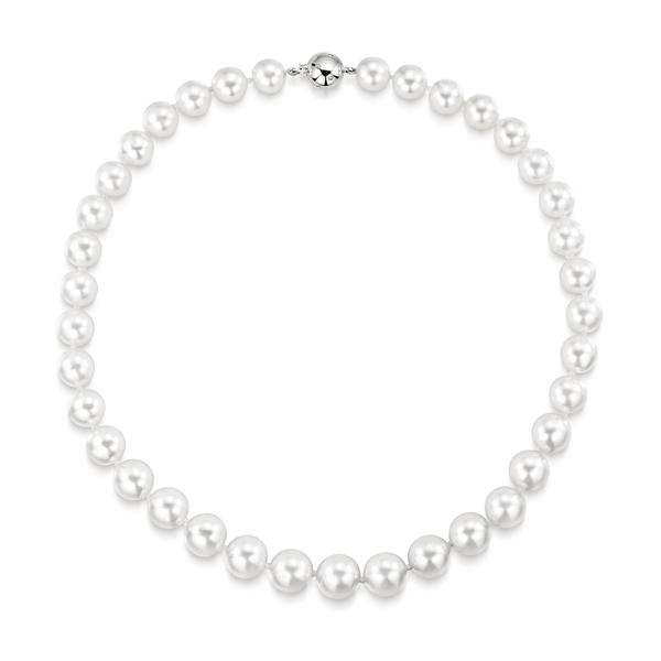 Berry's South Sea Cultured Graduated Pearl Necklet with White Gold Scattered Diamond Ball Clasp - Berry's Jewellers