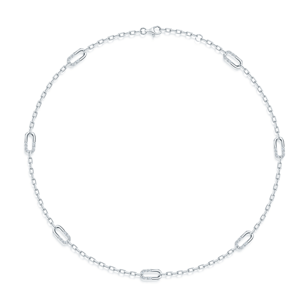 Berry's Verve Collection 18ct White Gold Diamond Loop Necklace - Berry's Jewellers