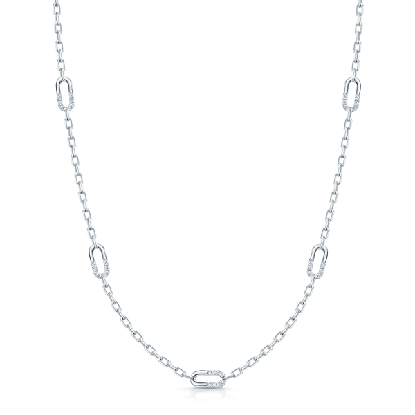 Berry's Verve Collection 18ct White Gold Diamond Loop Necklace - Berry's Jewellers