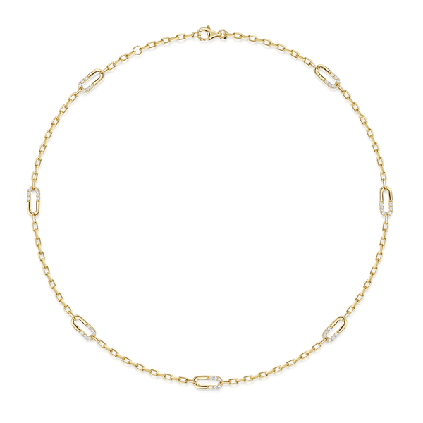 Berry's Verve Collection 18ct Yellow Gold Diamond Loop Necklace - Berry's Jewellers