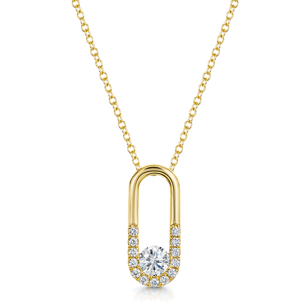 Berry's Verve Collection 18ct Yellow Gold GIA Certificated Diamond Loop Pendant - Berry's Jewellers