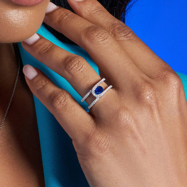 Berry's Verve Collection Platinum Oval Sapphire And Diamond Dress Ring - Berry's Jewellers