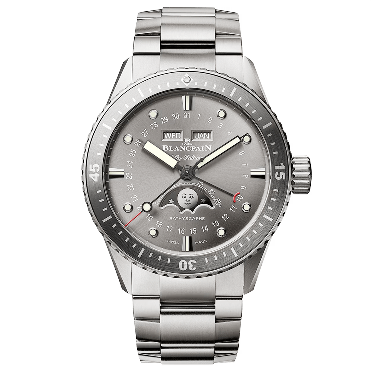 Fifty Fathoms Bathyscaphe Quantième Complet Phases de Lune Watch