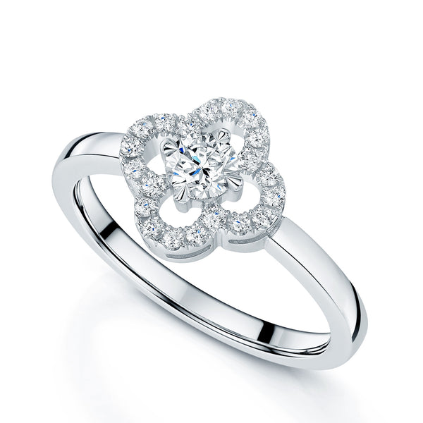 Berry's 18ct White Gold Round Brilliant Cut Diamond Flower Cluster Ring - Berry's Jewellers