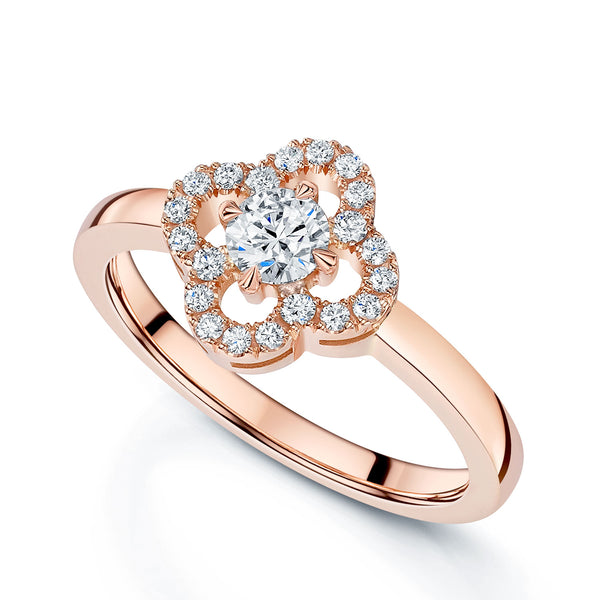Berry's 18ct Rose Gold Round Brilliant Cut Diamond Flower Cluster Ring - Berry's Jewellers