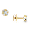 Berry's 18ct Yellow Gold Cushion Cut Diamond Halo Stud Earrings - Berry's Jewellers