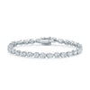 Platinum Oval, Pear And Round Brilliant Cut Tennis Bracelet