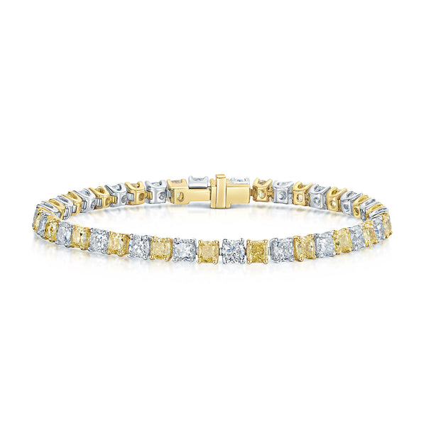 Berry's Platinum & 18ct Gold Fancy Yellow Diamond Tennis Bracelet - Berry's Jewellers