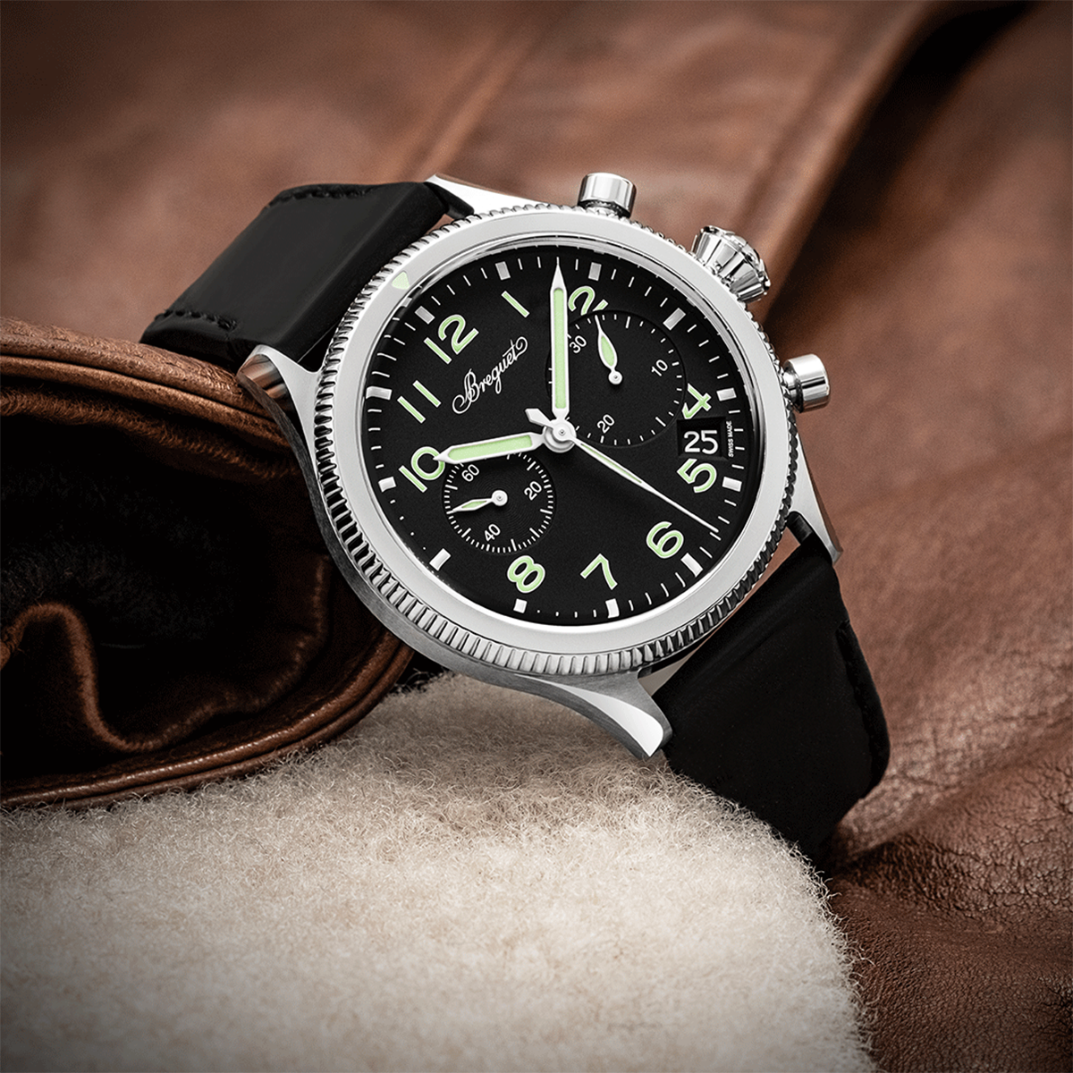 Breguet Type XX Steel 42mm Automatic Strap Watch - Berry's Jewellers