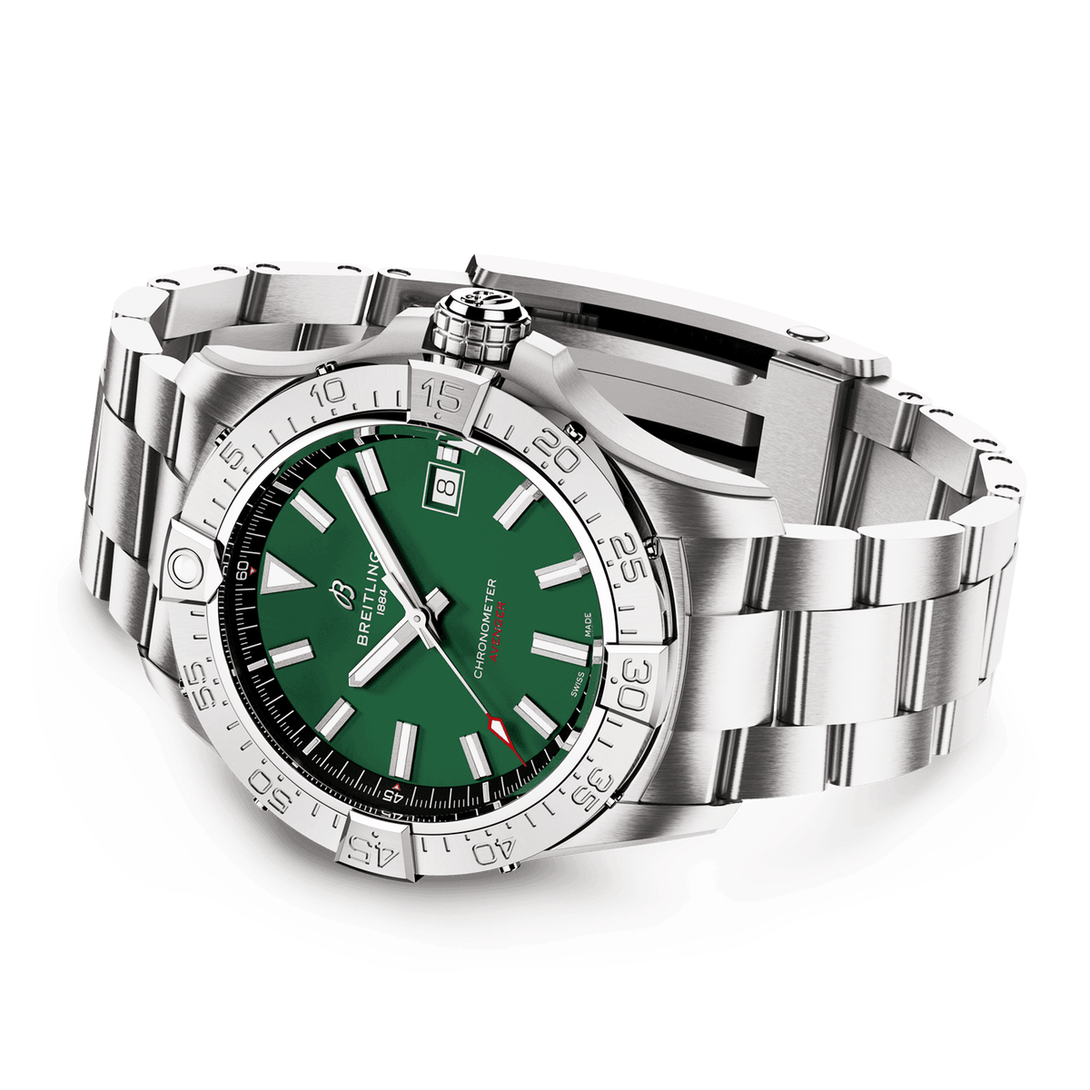 Breitling Avenger 42mm Green Dial Automatic Bracelet Watch - Berry's Jewellers