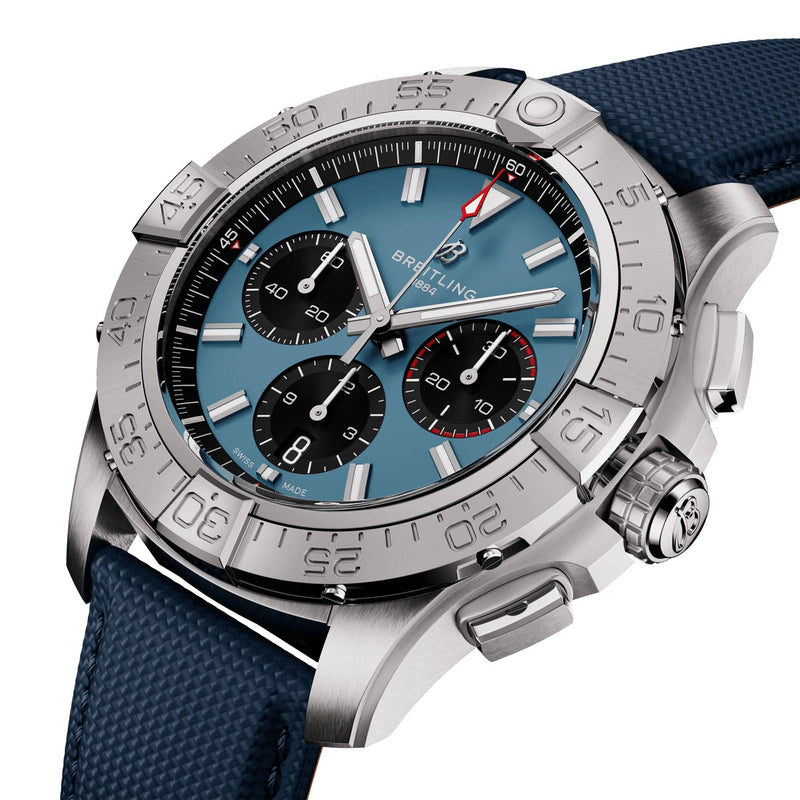 Breitling Avenger 44mm Blue Dial Automatic Chronograph Strap Watch - Berry's Jewellers