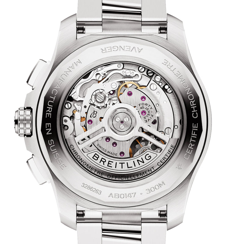 Breitling Avenger 44mm Green Dial Automatic Chronograph Bracelet Watch - Berry's Jewellers