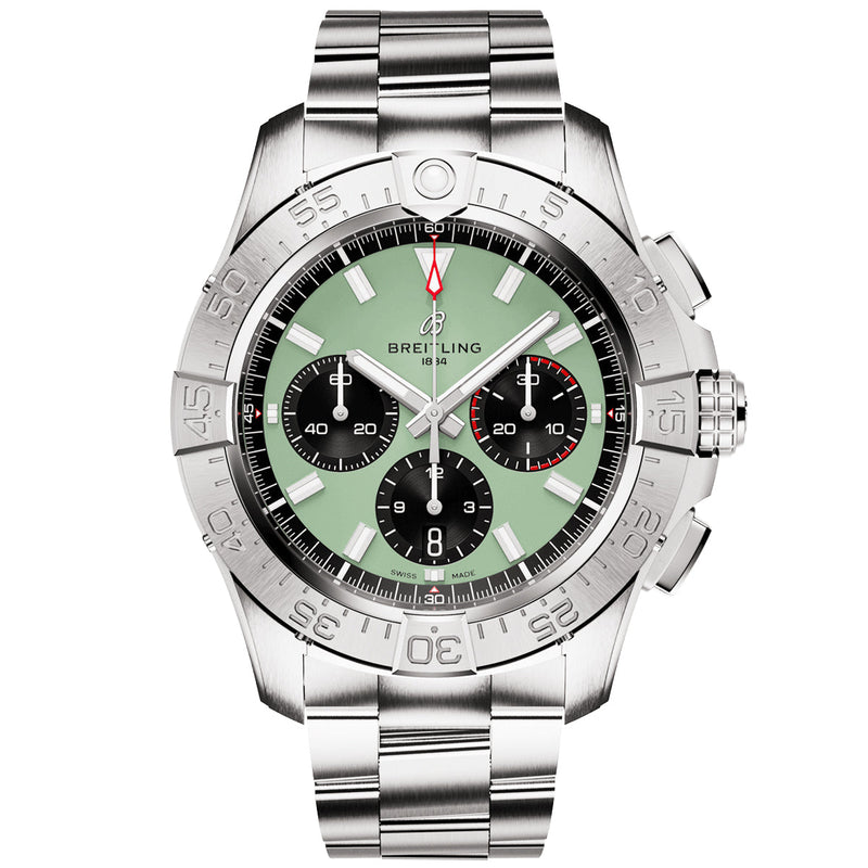 Breitling Avenger 44mm Green Dial Automatic Chronograph Bracelet Watch - Berry's Jewellers