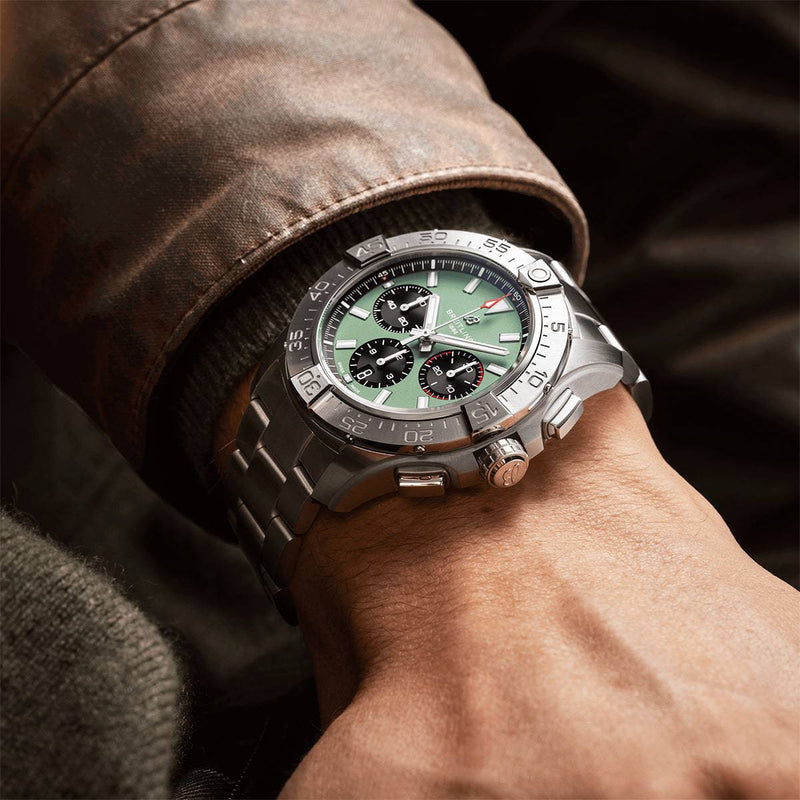 Breitling Avenger 44mm Green Dial Automatic Chronograph Bracelet Watch - Berry's Jewellers