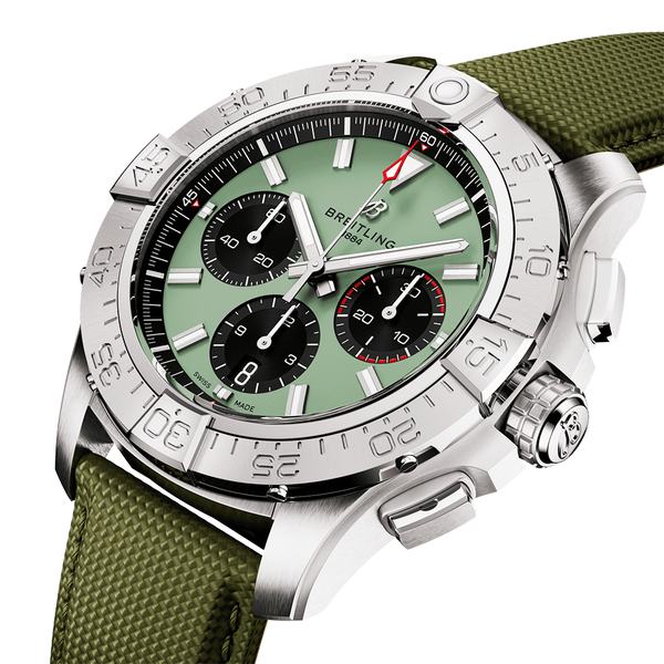 Breitling Avenger 44mm Green Dial Automatic Chronograph Strap Watch - Berry's Jewellers