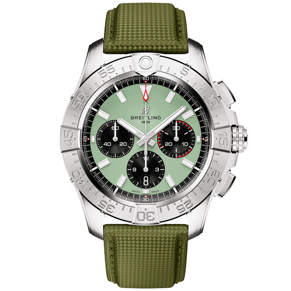 Breitling Avenger 44mm Green Dial Automatic Chronograph Strap Watch - Berry's Jewellers