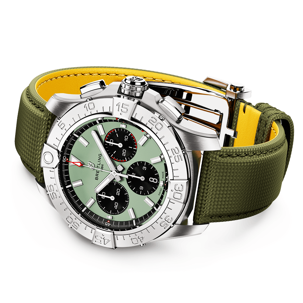 Breitling Avenger 44mm Green Dial Automatic Chronograph Strap Watch - Berry's Jewellers