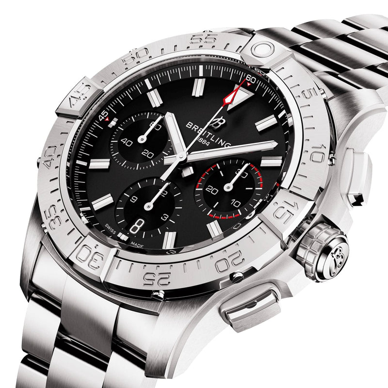Breitling Avenger Chronograph 42mm Black Dial Automatic Bracelet Watch - Berry's Jewellers