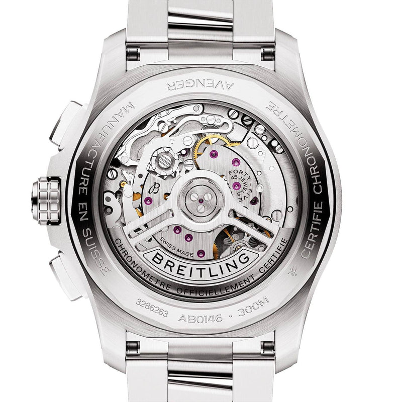 Breitling Avenger Chronograph 42mm Black Dial Automatic Bracelet Watch - Berry's Jewellers