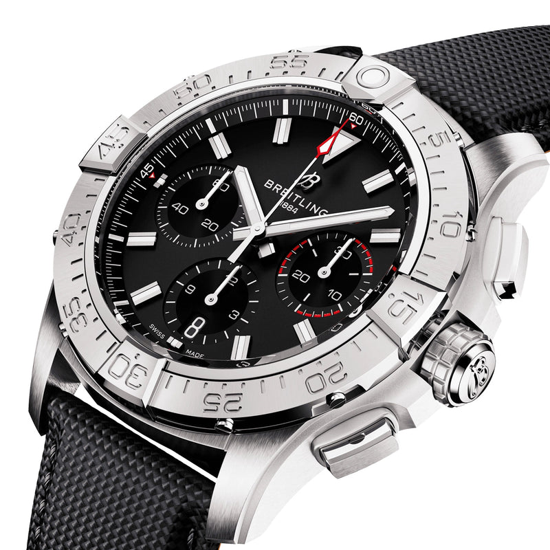 Breitling Avenger Chronograph 42mm Black Dial Automatic Strap Watch - Berry's Jewellers