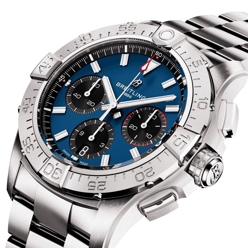 Breitling Avenger Chronograph 42mm Blue Dial Automatic Bracelet Watch - Berry's Jewellers