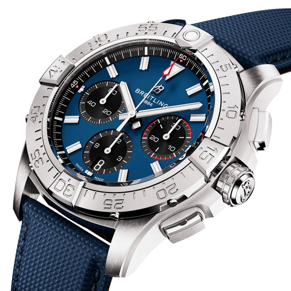 Breitling Avenger Chronograph 42mm Blue Dial Automatic Strap Watch - Berry's Jewellers
