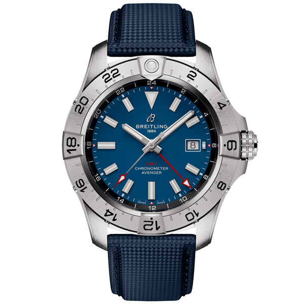 Breitling Avenger GMT 44mm Blue Dial Automatic Strap Watch - Berry's Jewellers
