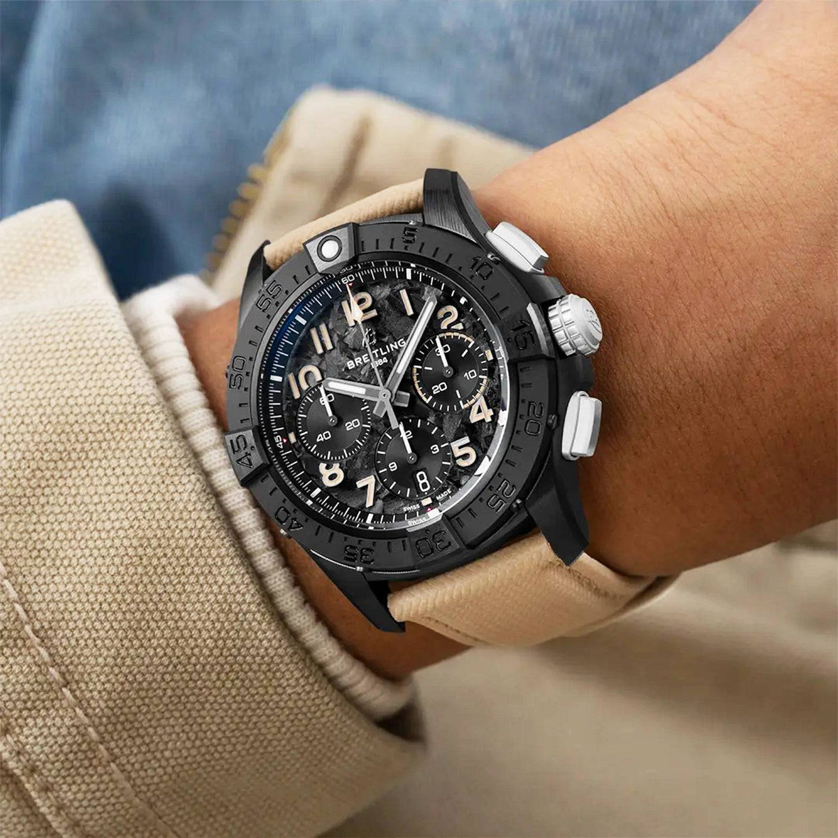 Breitling Avenger Night Mission Chronograph 42mm Men's Black Ceramic Watch - Berry's Jewellers