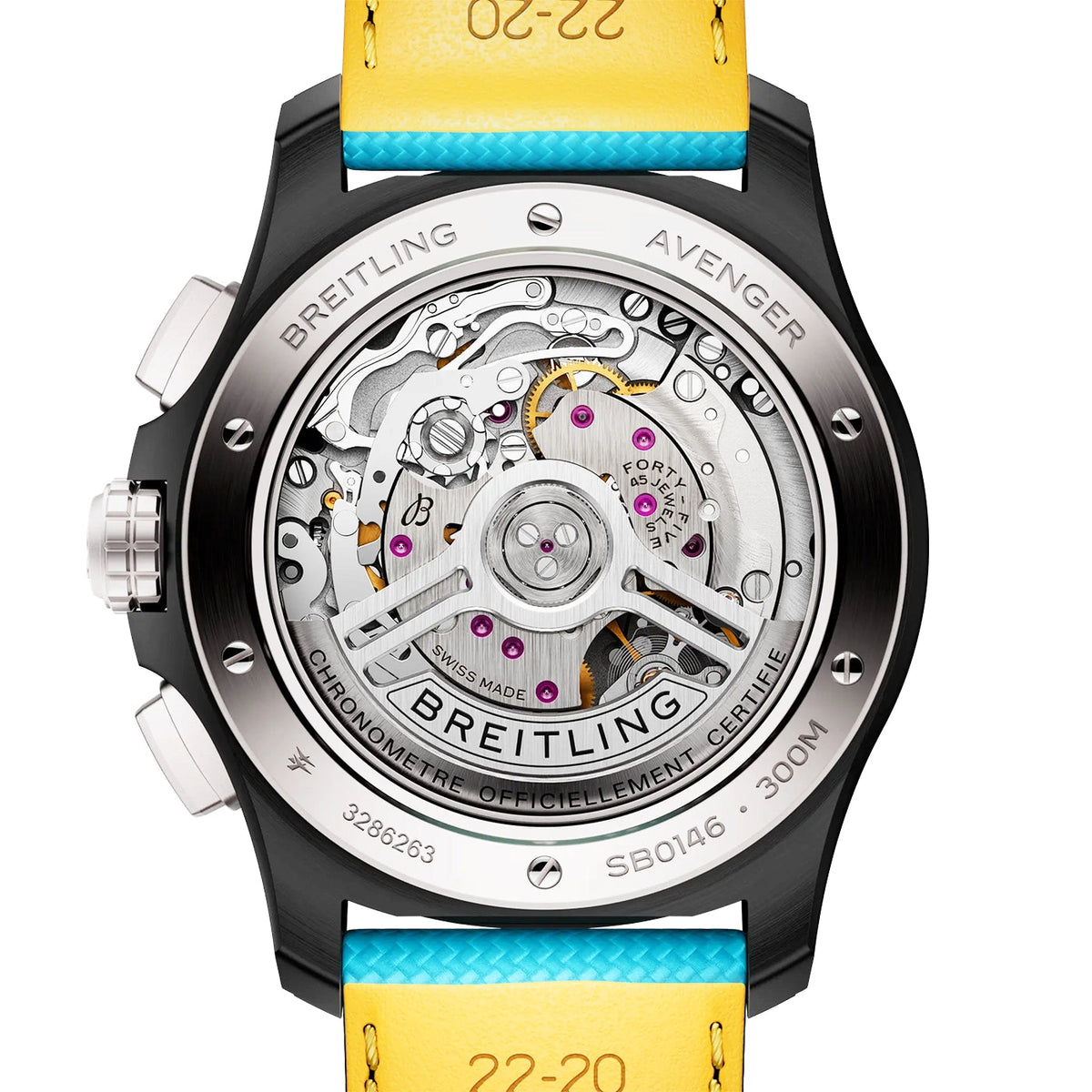 Breitling Avenger Night Mission Chronograph 42mm Turquoise Dial Watch - Berry's Jewellers