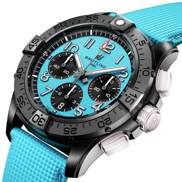 Breitling Avenger Night Mission Chronograph 42mm Turquoise Dial Watch - Berry's Jewellers