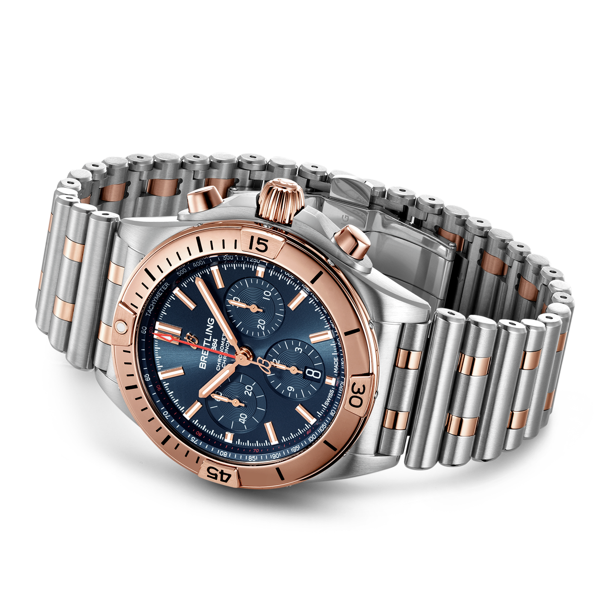 Breitling Chronomat 42mm Two-Tone Blue Dial Men's Automatic Bracelet Watch - Berry's Jewellers