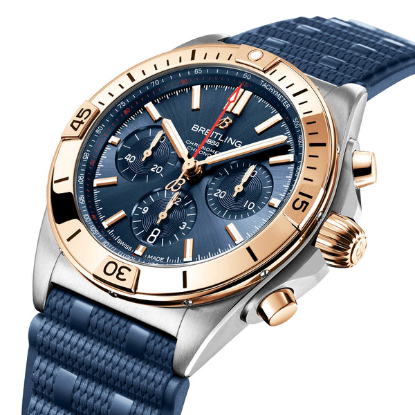 Breitling Chronomat 42mm Two-Tone Blue Dial Men's Automatic Strap Watch - Berry's Jewellers